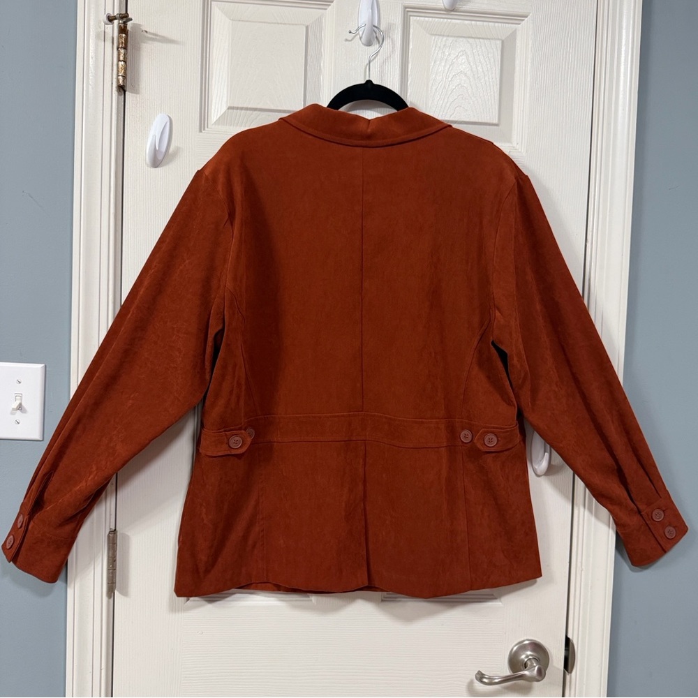 Suede Rust Orange Blazer By Notations Rust Coasta… - image 4